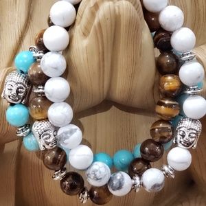 Natural stone bracelet set